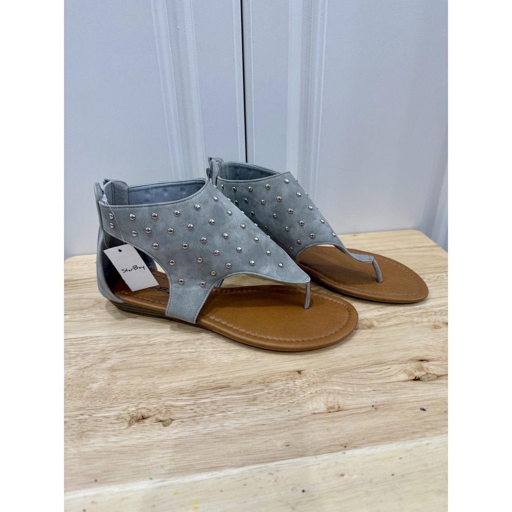 New Starbay Women's grey Studded Gladiator  thong Sandals #81013 US size 8